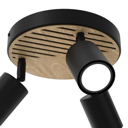 Faretto TERRA 3xGU10/8W/230V nero/quercia