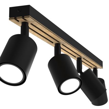 Faretto TERRA 4xGU10/8W/230V nero/quercia