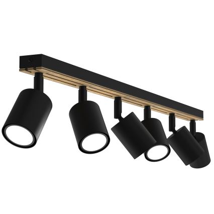Faretto TERRA 6xGU10/8W/230V nero/quercia