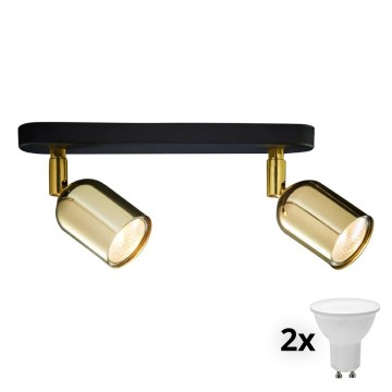 Faretto TOP 2xGU10/10W/230V nero/oro