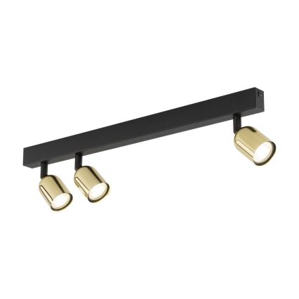 Faretto TOP 3xGU10/10W/230V nero/oro