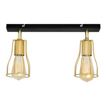 Faretto TUBE 2xE27/15W/230V oro/nero