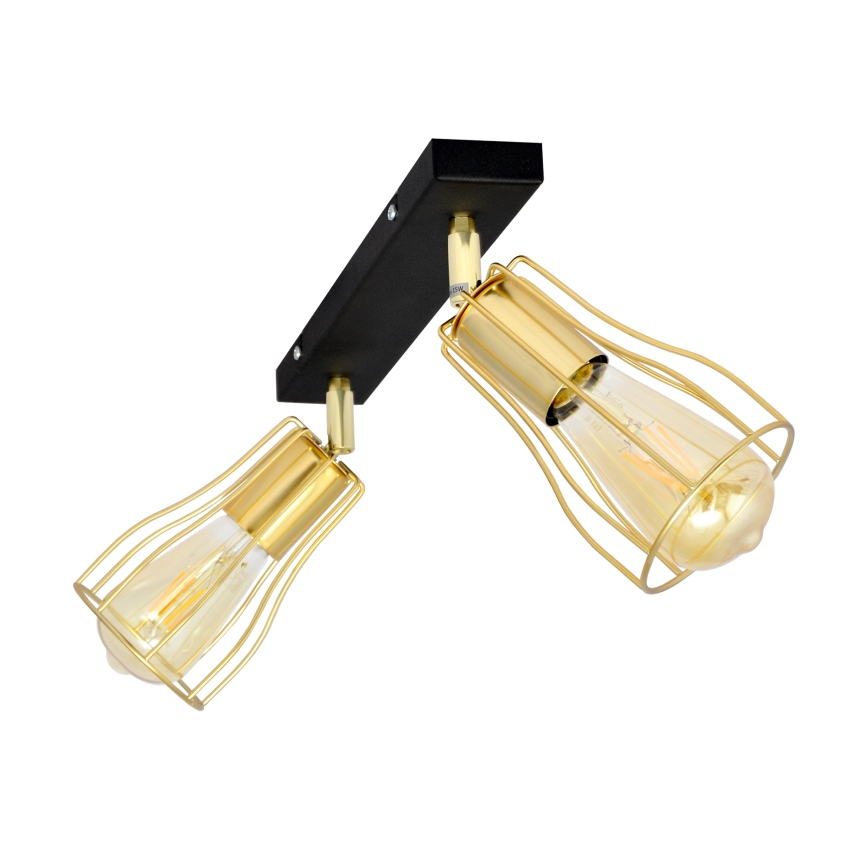 Faretto TUBE 2xE27/15W/230V oro/nero