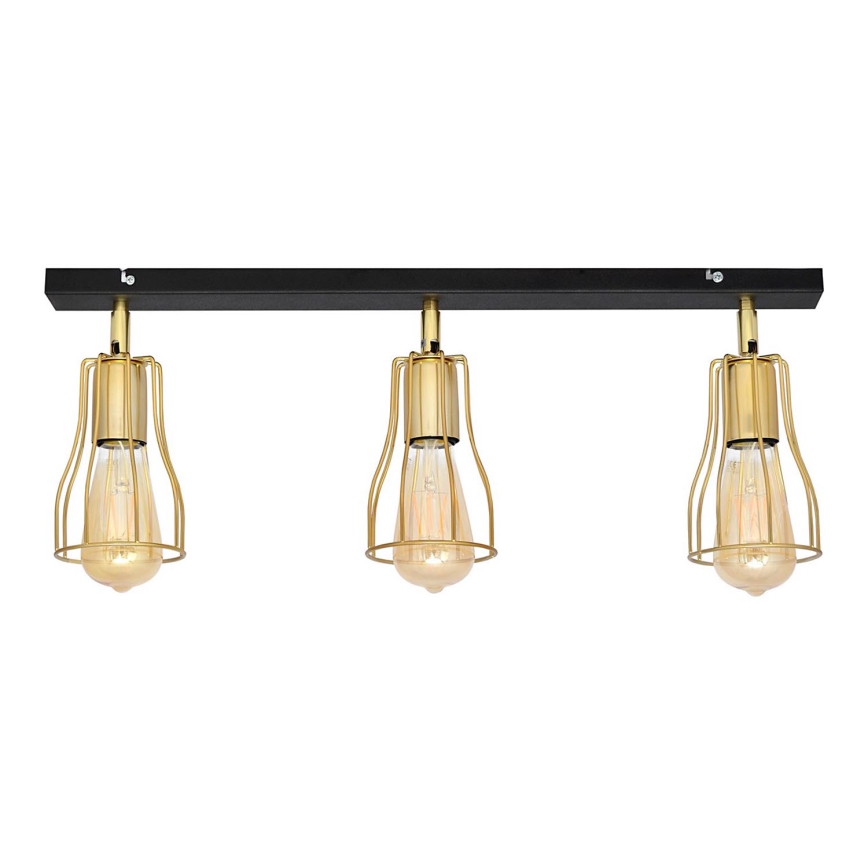 Faretto TUBE 3xE27/15W/230V oro/nero
