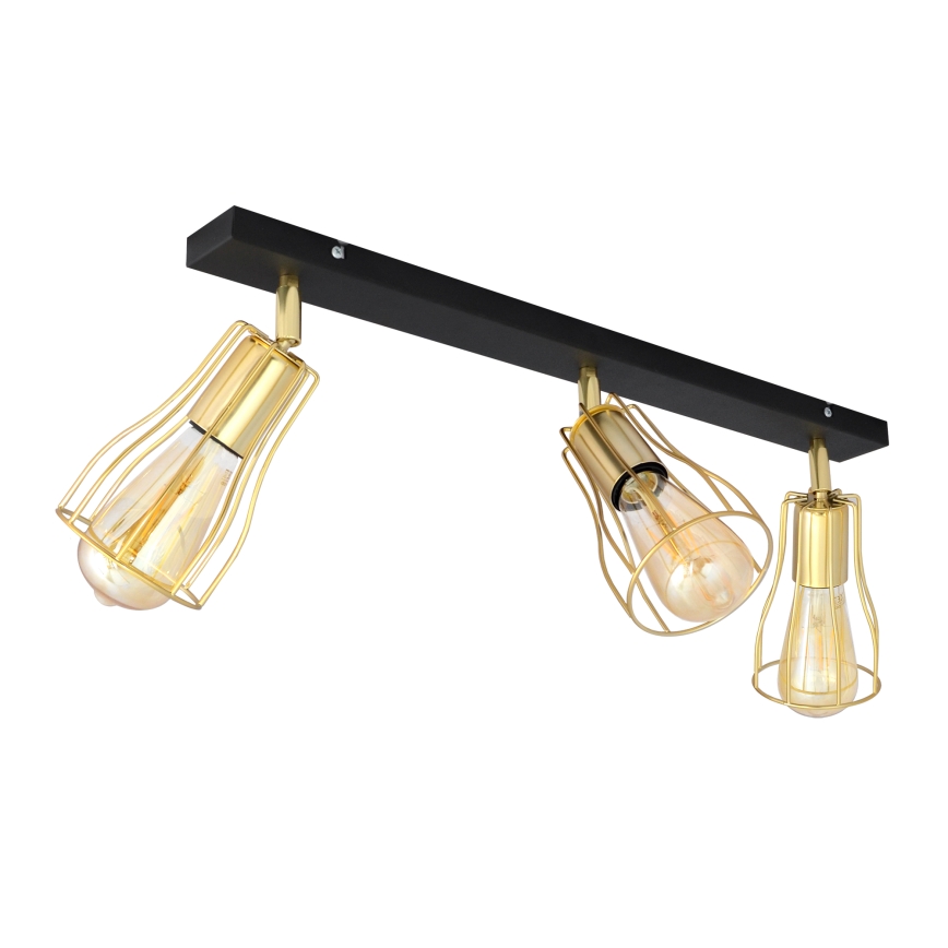 Faretto TUBE 3xE27/15W/230V oro/nero