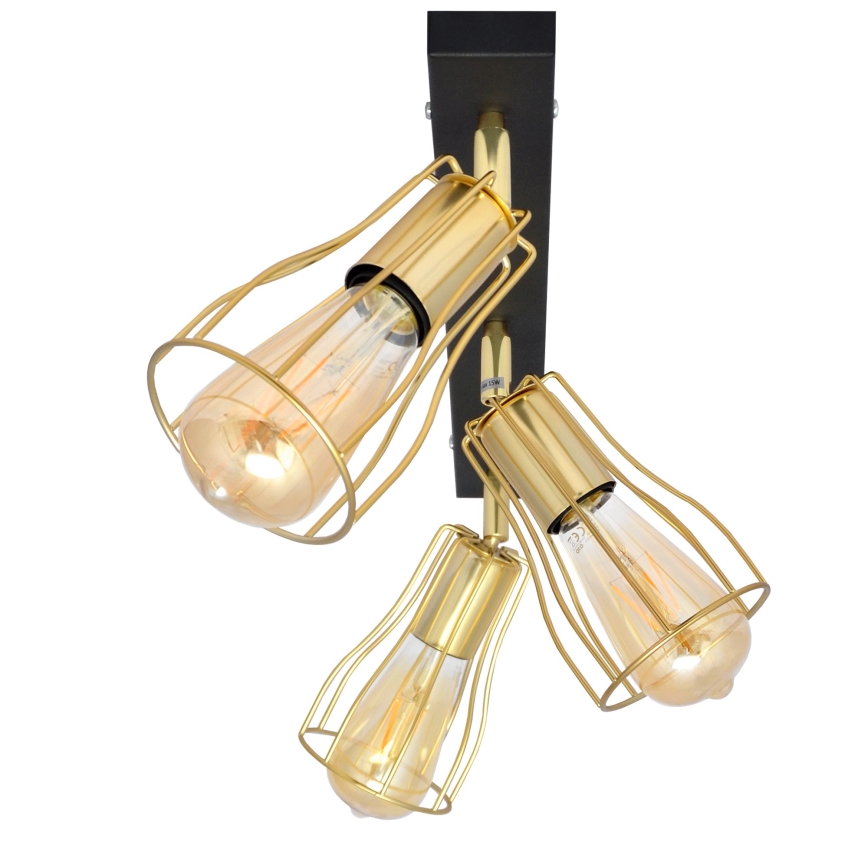Faretto TUBE 3xE27/15W/230V oro/nero