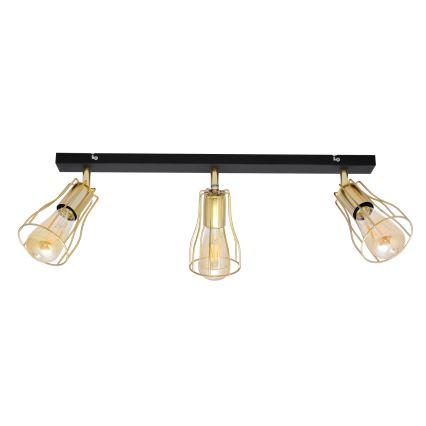Faretto TUBE 3xE27/15W/230V oro/nero