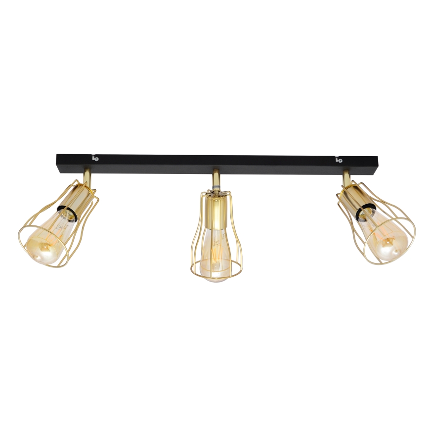 Faretto TUBE 3xE27/15W/230V oro/nero