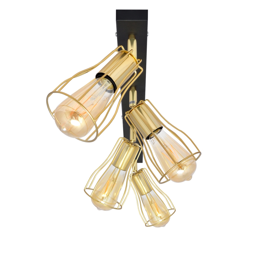 Faretto TUBE 4xE27/15W/230V oro/nero