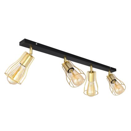 Faretto TUBE 4xE27/15W/230V oro/nero
