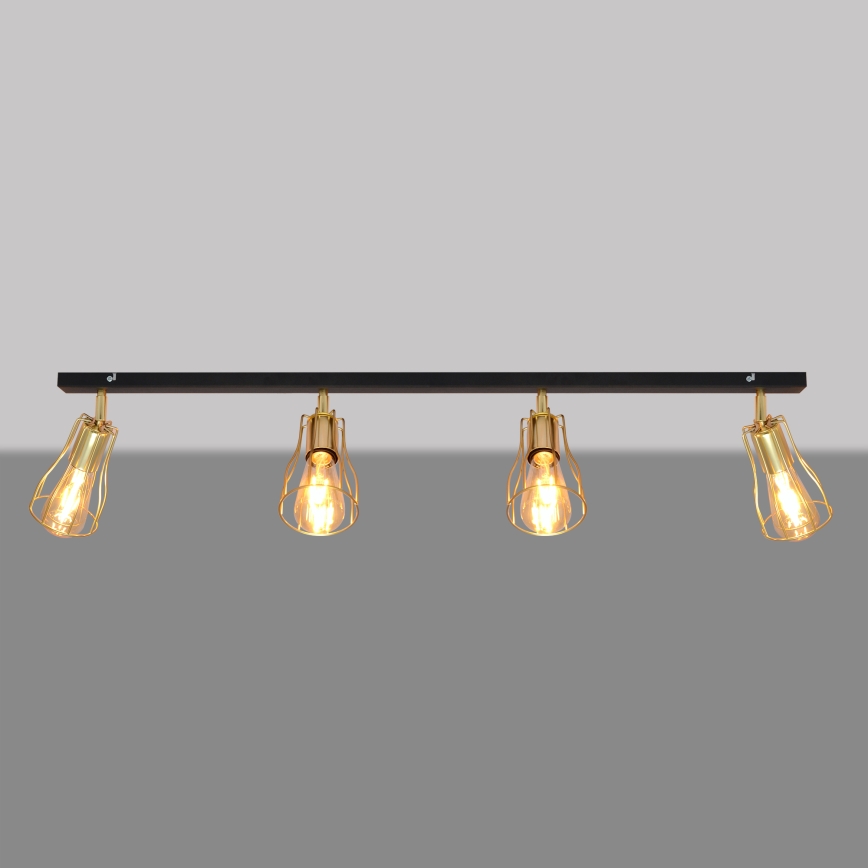 Faretto TUBE 4xE27/15W/230V oro/nero