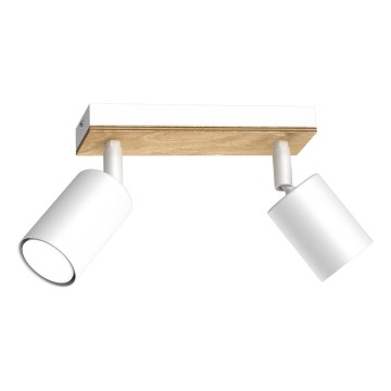 Faretto TULON 2xGU10/8W/230V bianco/quercia