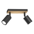 Faretto TULON 2xGU10/8W/230V nero/quercia