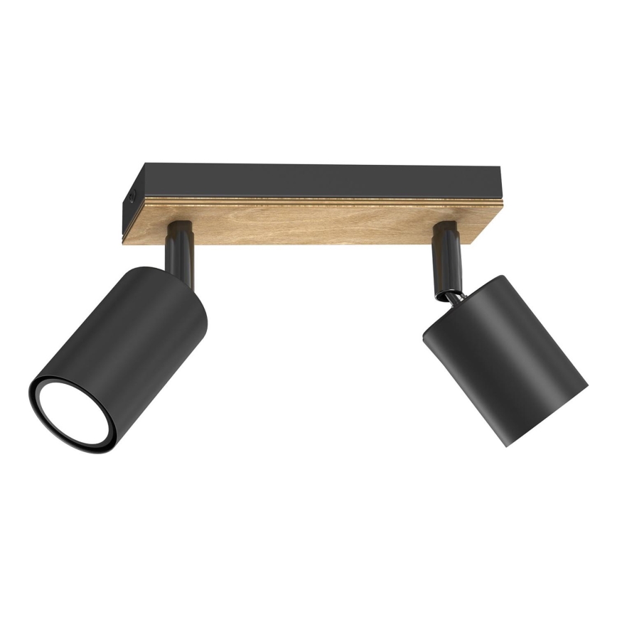 Faretto TULON 2xGU10/8W/230V nero/quercia
