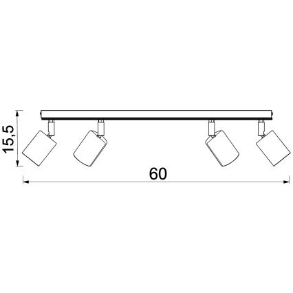 Faretto TULON 4xGU10/8W/230V nero/quercia