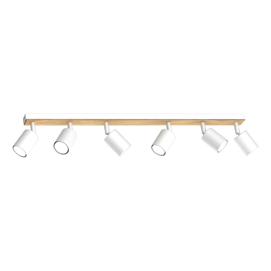 Faretto TULON 6xGU10/8W/230V bianco/quercia