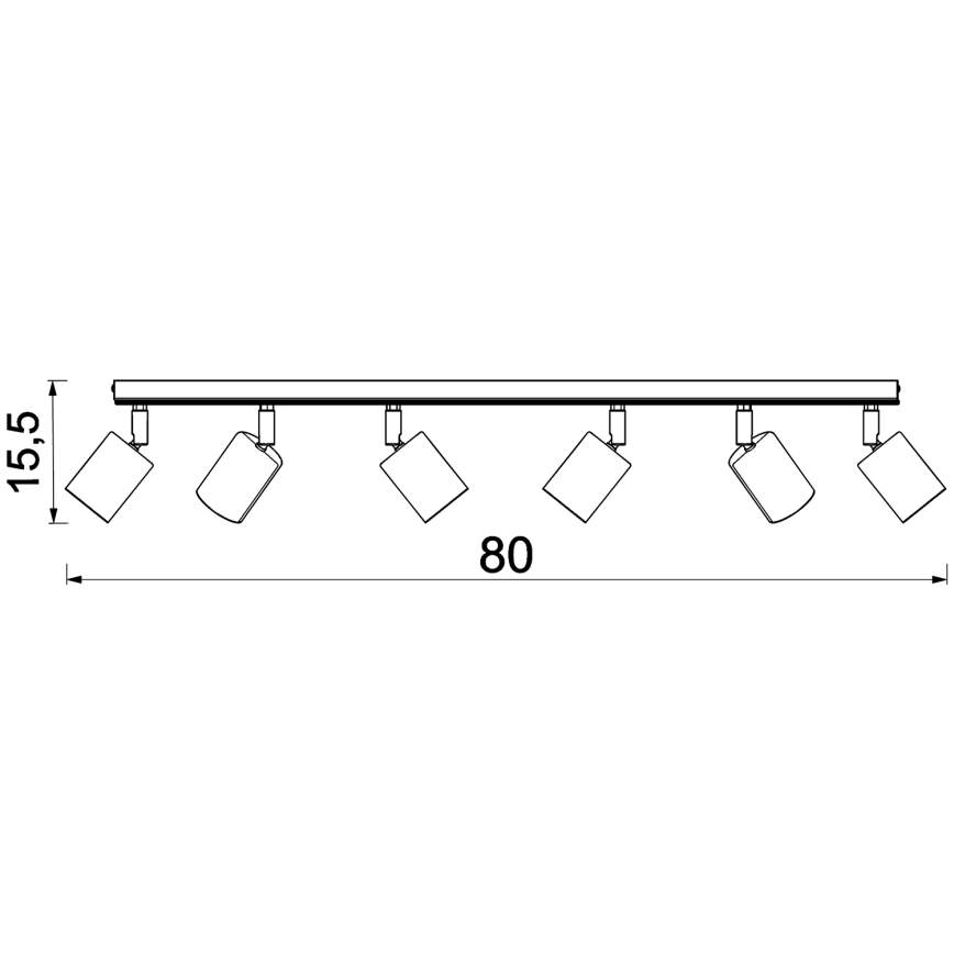 Faretto TULON 6xGU10/8W/230V bianco/quercia
