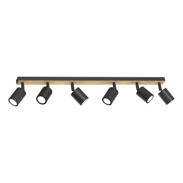 Faretto TULON 6xGU10/8W/230V nero/quercia