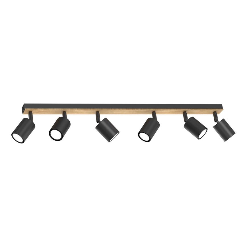 Faretto TULON 6xGU10/8W/230V nero/quercia