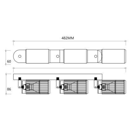 Faretto VERTICAL 3xGU10/8W/230V bianco