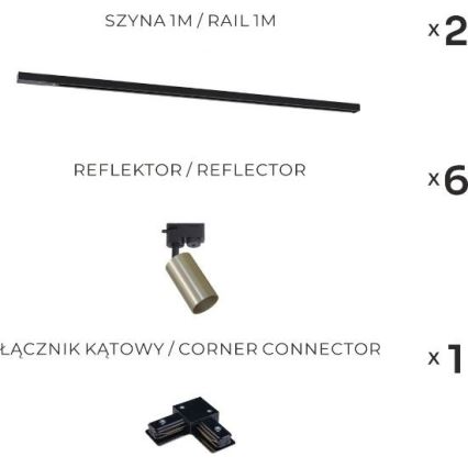 Faretto Zuma Line - Sistema a binario 6xGU10/35W/230V nero/oro