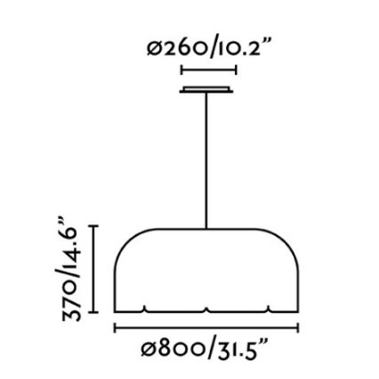 Faro 20104 - Lampadario LED a sospensione con filo MUTE LED/24W/230V diametro 80 cm 4000K