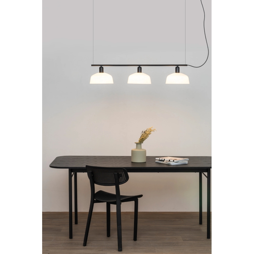FARO 20338-119 - Lampadario a sospensione con filo TATAWIN 3xE27/15W/230V nero