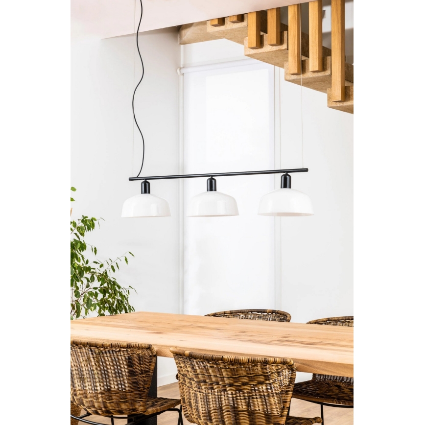 FARO 20338-119 - Lampadario a sospensione con filo TATAWIN 3xE27/15W/230V nero
