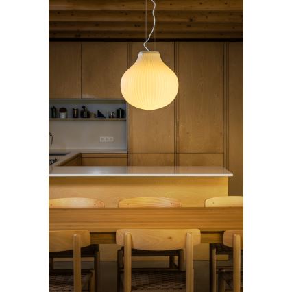 FARO 28301 - Lampadario a sospensione con filo ISABELLE 1xE27/15W/230V diametro 40 cm bianco