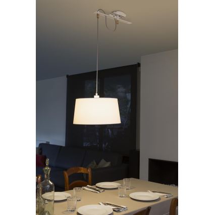 FARO 28394 - Lampadario a sospensione con filo FUSTA 1xE27/20W/230V bianco