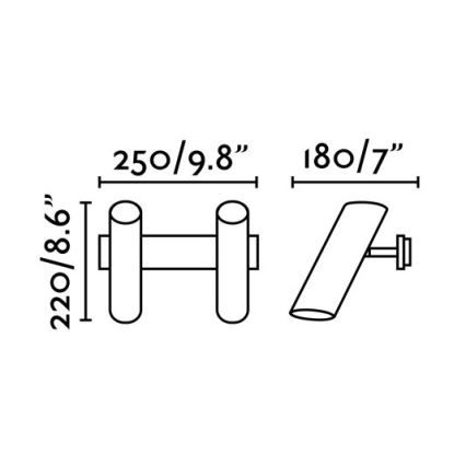 FARO 29876 - Faretto da muro LINK 2xGU10/11W/230V nero