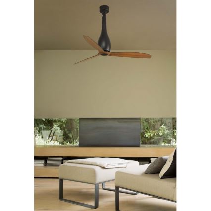 FARO 32004 - Ventilatore da soffitto ETERFAN nero/marrone diam. 128 cm con telecomando