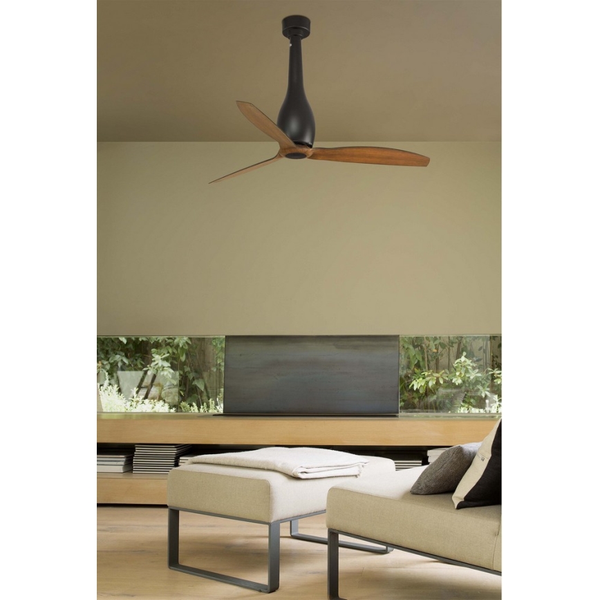 FARO 32004 - Ventilatore da soffitto ETERFAN nero/marrone diam. 128 cm con telecomando