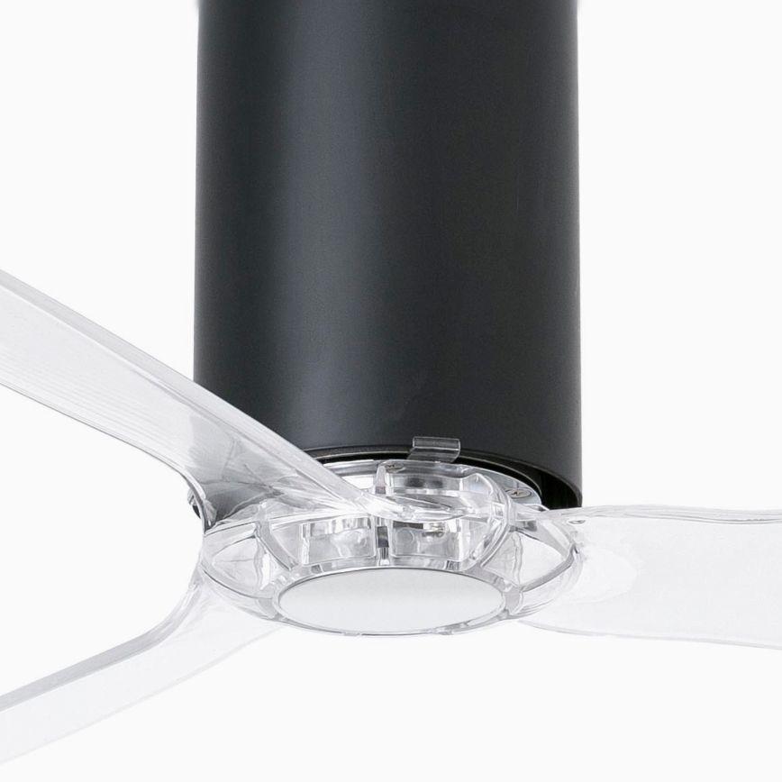 FARO 32041WP - Ventilatore da soffitto MINI TUBE FAN M nero/limpido diametro 128 cm SMART + telecomando