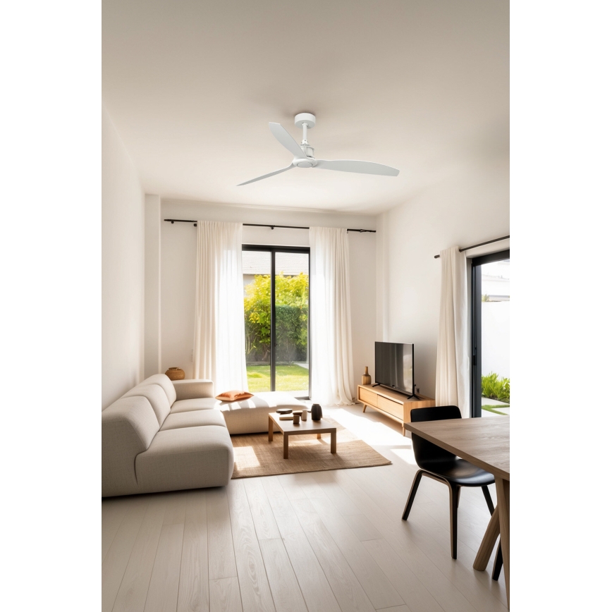 FARO 32101WP - Ventilatore da soffitto JUST FAN M bianco diametro 128 cm SMART + telecomando