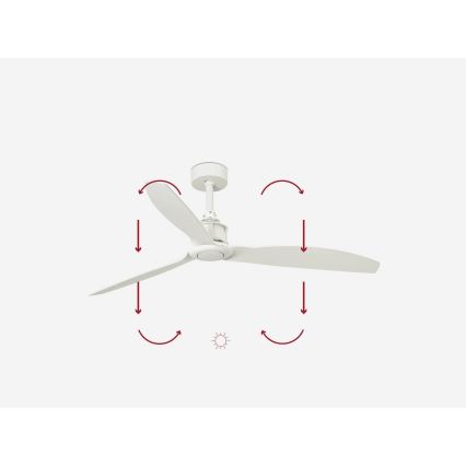 FARO 32101WP - Ventilatore da soffitto JUST FAN M bianco diametro 128 cm SMART + telecomando