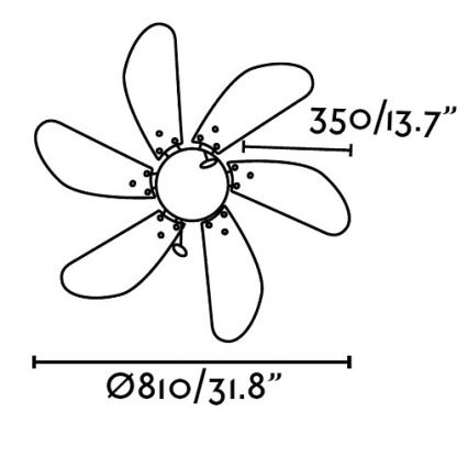 FARO 33179 - Ventilatore da soffitto PALAO 1xE14/40W/230V