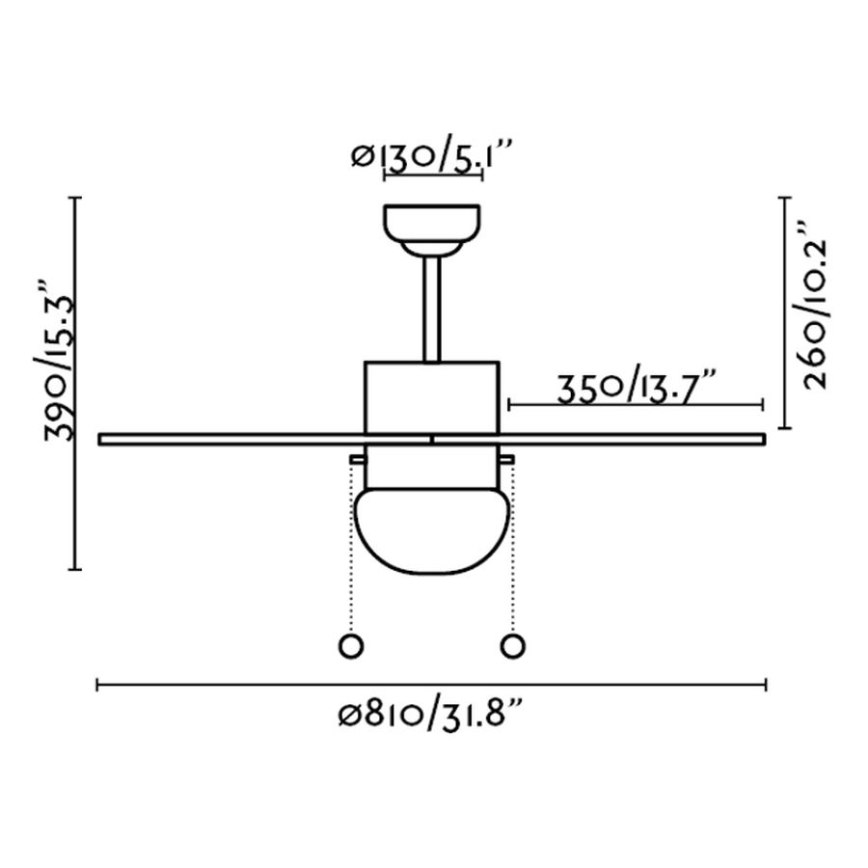 FARO 33180 - Ventilatore da soffitto PALAO 1xE14/40W/230V