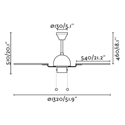 FARO 33352 - Ventilatore da soffitto CUBA