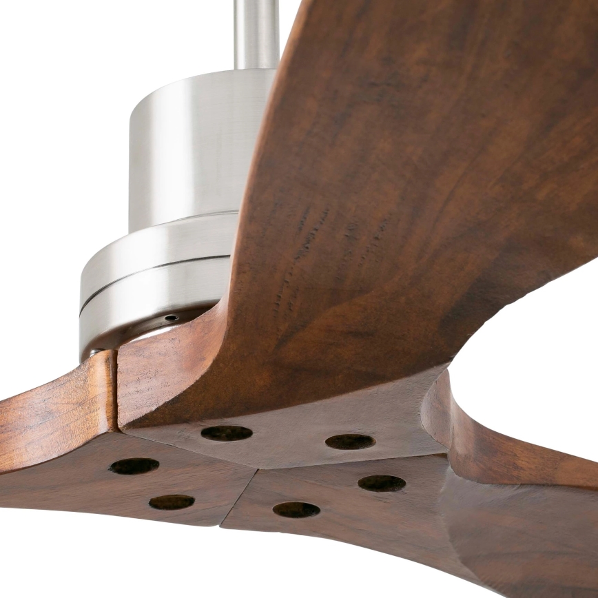 FARO 33370DC - Ventilatore da soffitto LANTAU marrone/cromo opaco d. 132cm  + telecomando