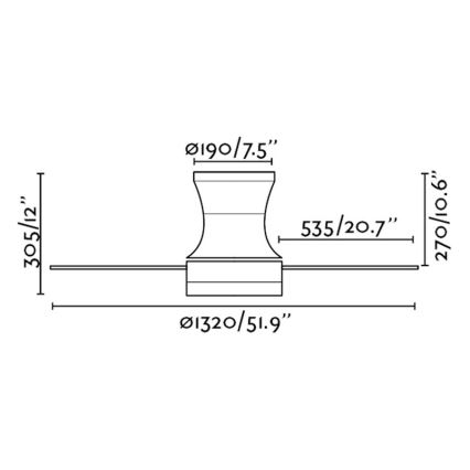 FARO 33386 - Ventilatore da soffitto TONSAY 2xE27/15W/230V + telecomando