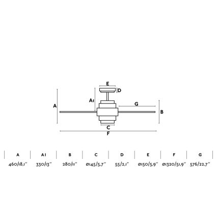 FARO 33397 - Plafoniera LED DISC FAN 2xLED/35W/230V bianco + telecomando