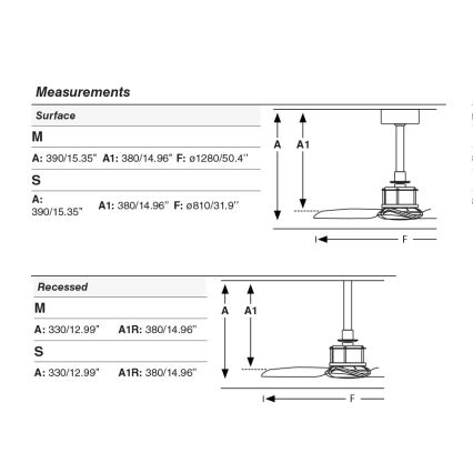 FARO 33398WT - Ventilatore da soffitto JUST FAN M, diametro 128 cm, marrone/ottone, Wi-Fi Tuya + telecomando