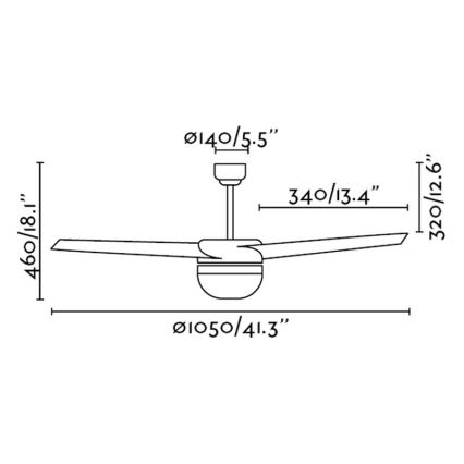 FARO 33415 - Ventilatore da soffitto EASY 2xE27/15W/230V