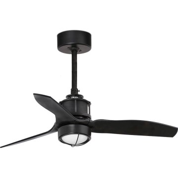 FARO 33424WT1N - Ventilatore da soffitto dimmerabile LED JUST FAN S LED/16W/230V Ø 81 cm nero Wi-Fi Tuya + telecomando