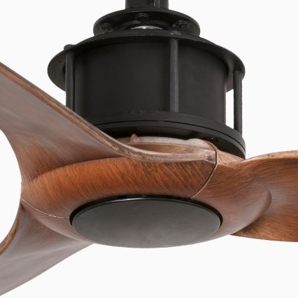 FARO 33425WT - Ventilatore da soffitto JUST FAN S Ø 81 cm marrone/nero Wi-Fi Tuya + telecomando