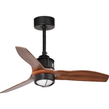 FARO 33425WT1N - Ventilatore da soffitto LED dimmerabile JUST FAN con LED/16W/230V Ø 81 cm marrone/nero Wi-Fi Tuya + telecomando