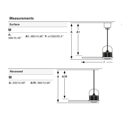 FARO 33436 - Ventilatore da soffitto WEAVER M Ø 128 cm ottone/nero + telecomando