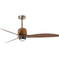 FARO 334361N - Ventilatore da soffitto dimmerabile a LED WEAVER M LED/16W/230V Ø 128 cm marrone/ottone + telecomando