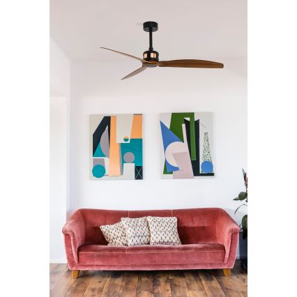 FARO 33451WT - Ventilatore da soffitto COPPER FAN M diam. 128 cm marrone/nero Wi-Fi Tuya + telecomando
